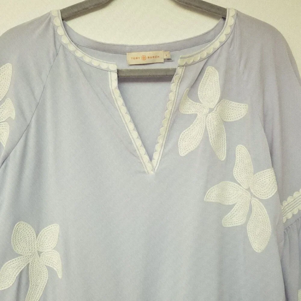 Tory Burch Sadie Floral Appliqué Dress – French Lavender